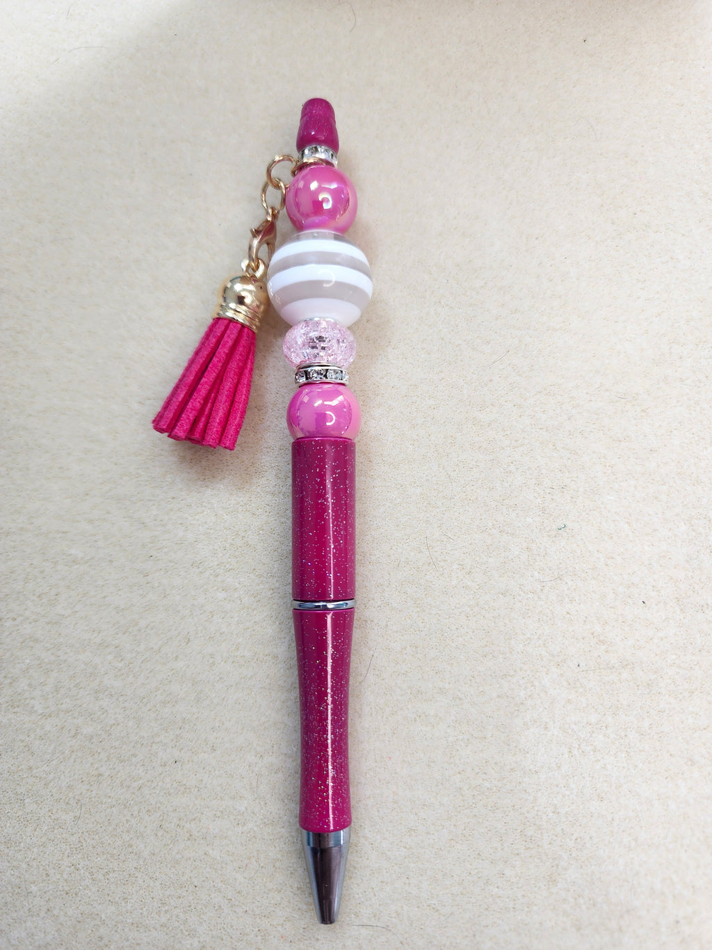 Pink Sparkle Beaded Pen