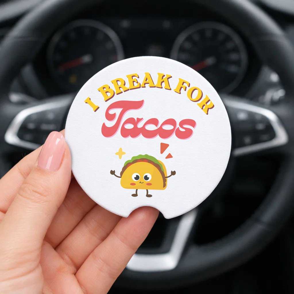 🌮 Snacks Ride Shotgun Car Coaster Set