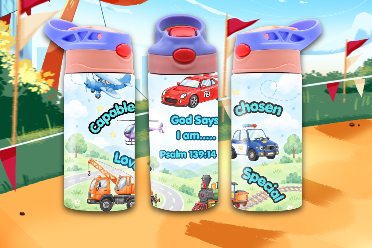 God Says I Am 12oz Kids Faith Tumbler