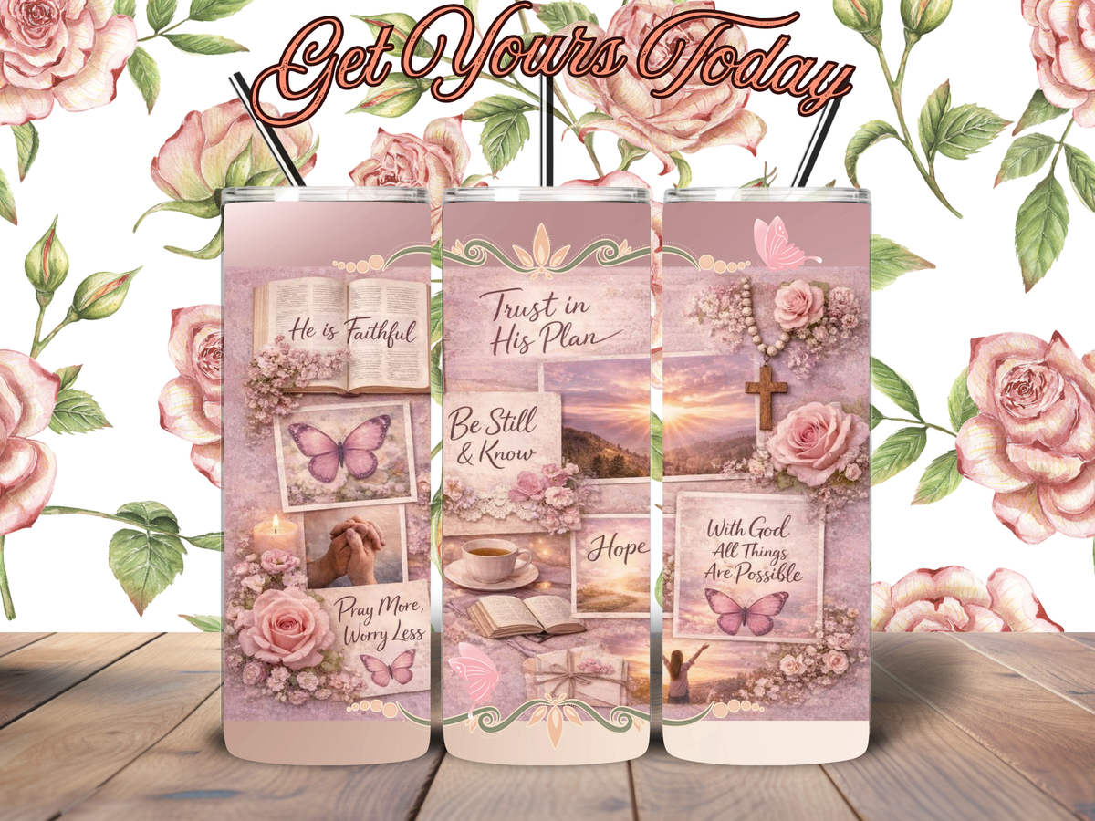 Trust in His Plan Christian Affirmations 20oz Tumbler