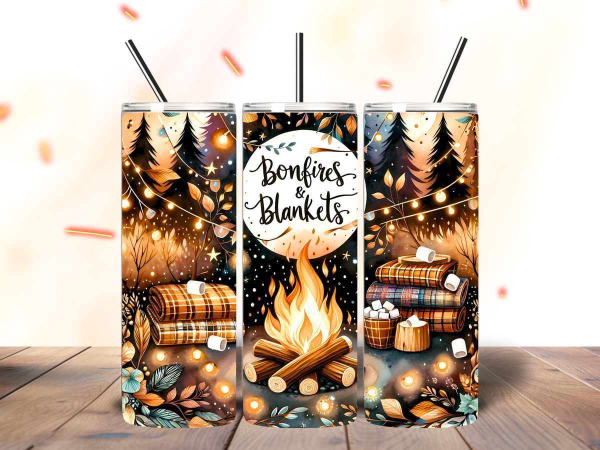 Bonfires & Blankets Cozy Fall Tumbler 20oz