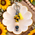 Sunflower Cross Beaded Keychain