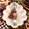 Coffee Lover Beaded Keychain