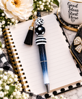 🖤 Black & White Beaded Pen