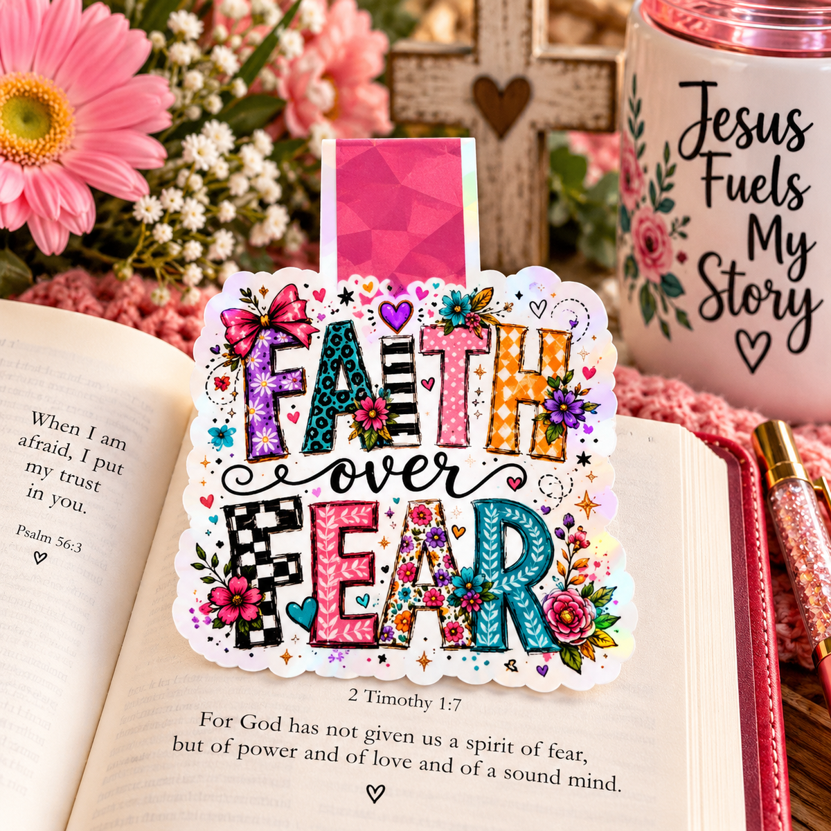 Faith Over Fear Holographic Magnetic Bookmark