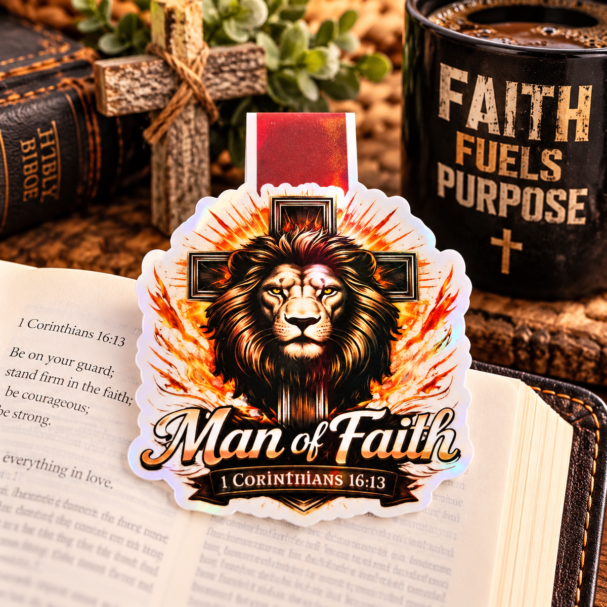 Man of Faith Lion Christian Magnetic Bookmark