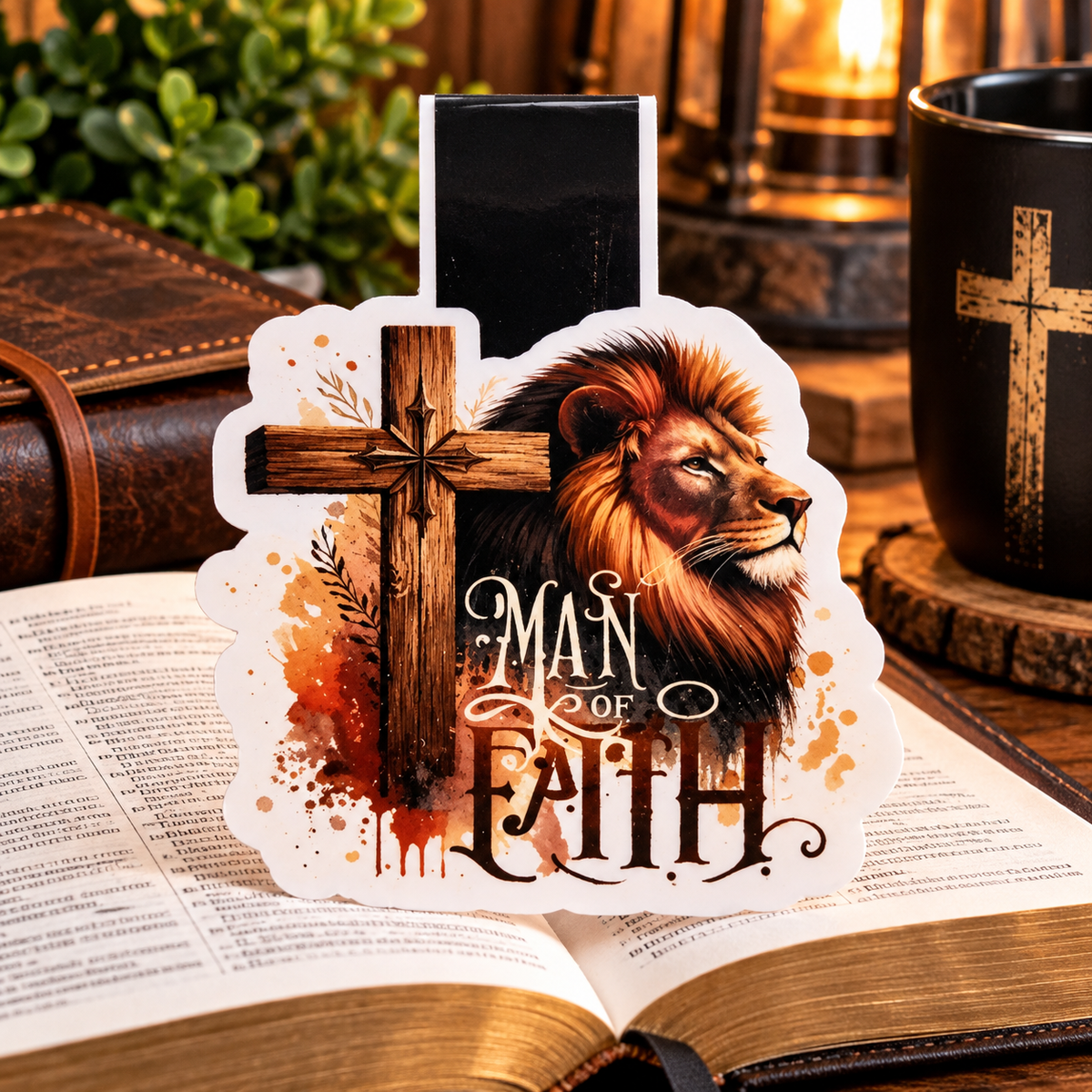 🦁 Man of Faith Magnetic Bookmark