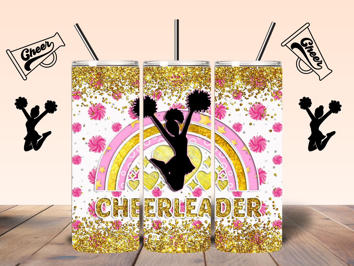 Cheerleader – Pink & Gold 20oz Tumbler