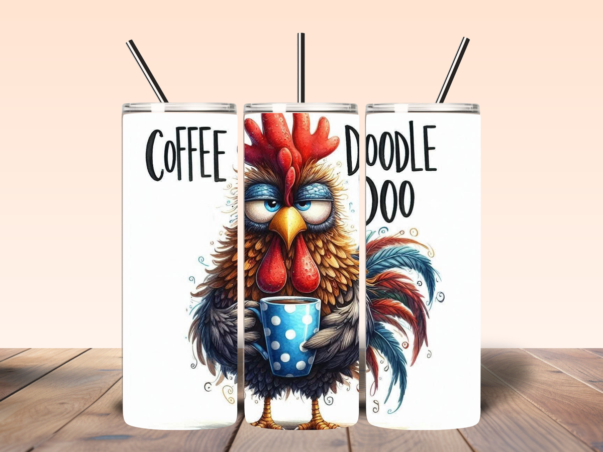 Coffee Doodle Doo – Funny Rooster 20oz Tumbler
