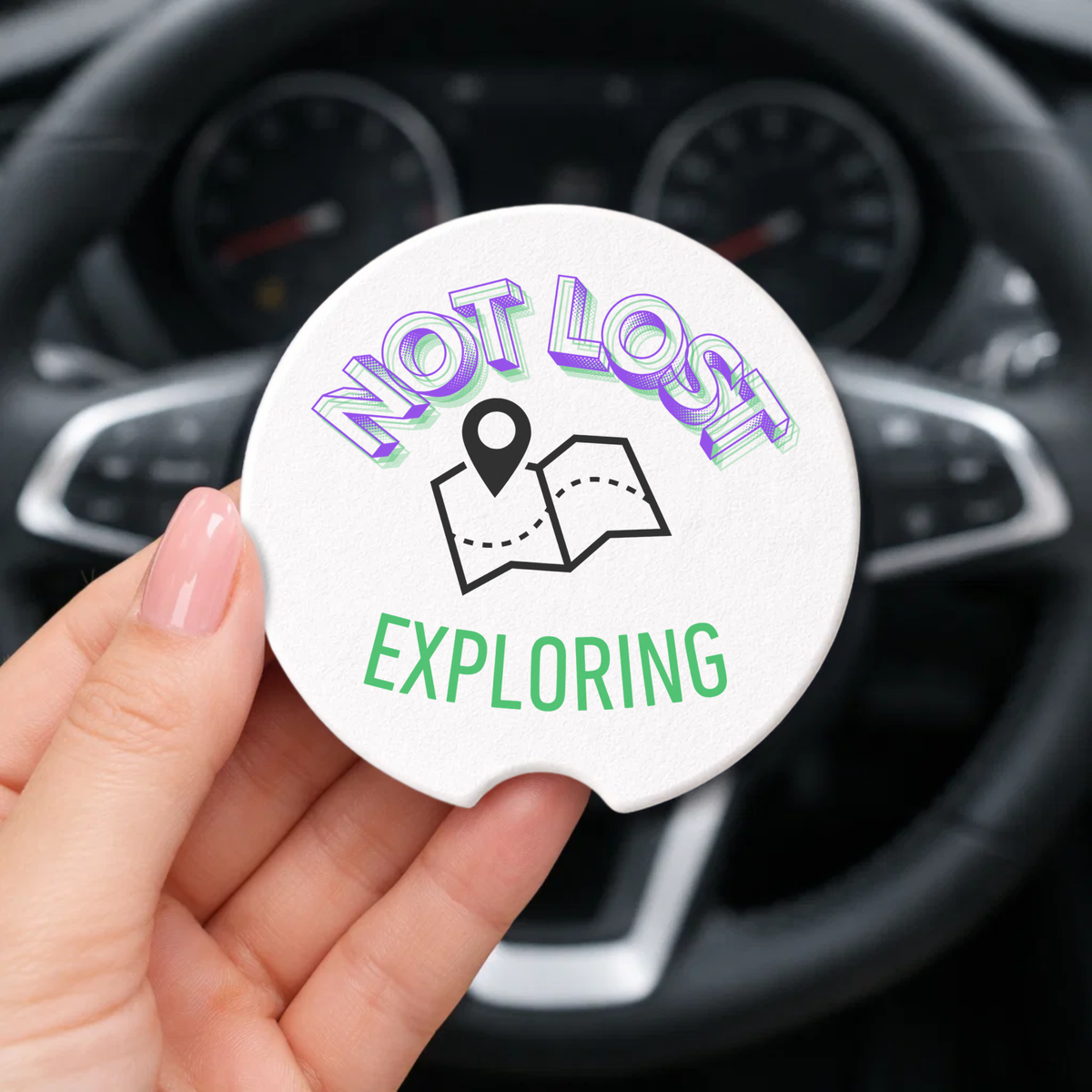Funny Car Coaster Set – Not Lost / GPS Said WHAT?!