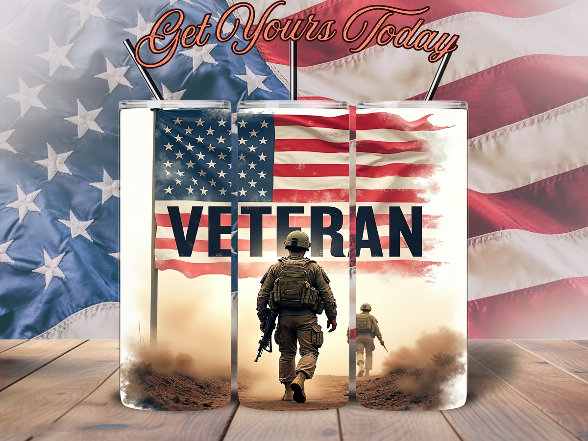 Honor, Courage & Service Veteran 20oz Tumbler