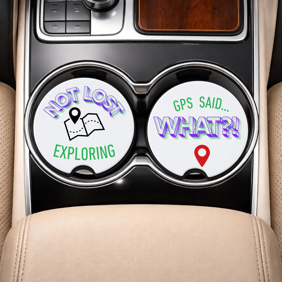 Funny Car Coaster Set – Not Lost / GPS Said WHAT?!