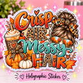 Crisp Air Messy Hair Holographic Sticker