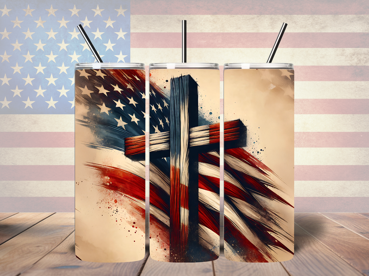 Faith, Freedom &amp; the Cross 20oz Tumbler