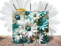 Teal & White Daisies – Floral 20oz Tumbler