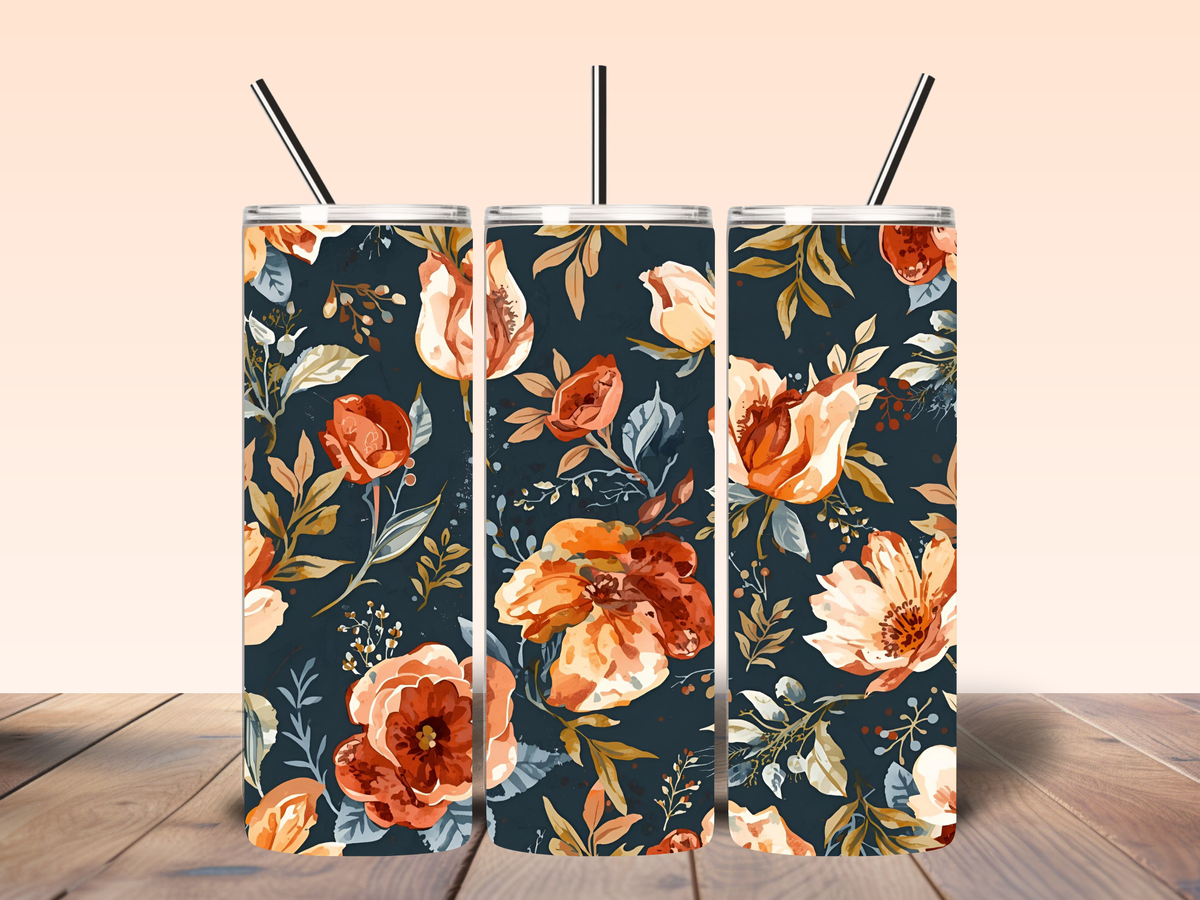 Fall Watercolor Floral – 20oz Tumbler
