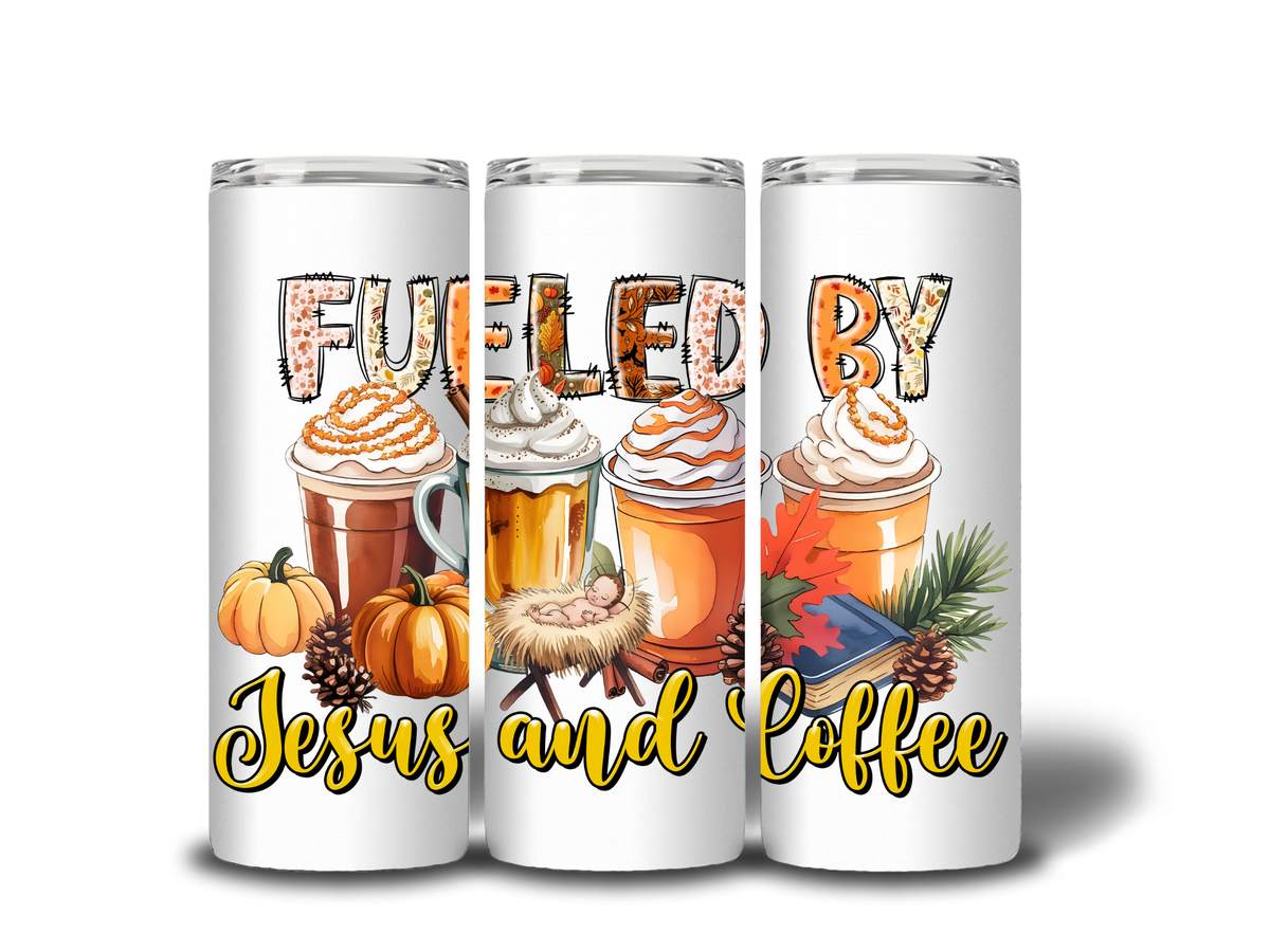 Fueled by Jesus and Coffee – 20oz Fall Tumbler