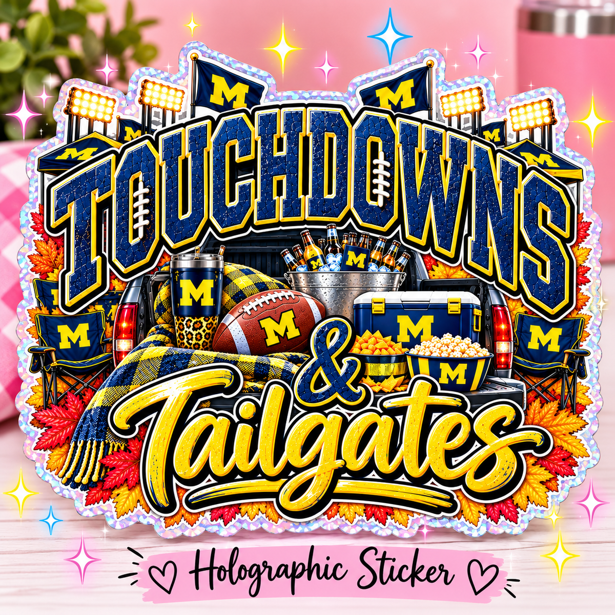 Michigan Touchdowns & Tailgates Holographic Sticker