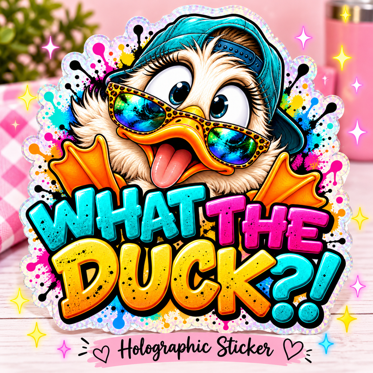 What the Duck?! Holographic Sticker