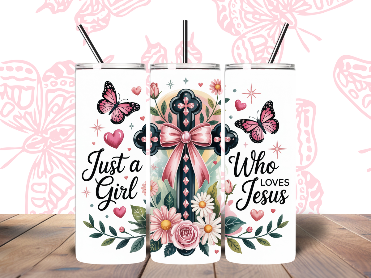 Just a Girl Who Loves Jesus – Christian 20oz Tumbler