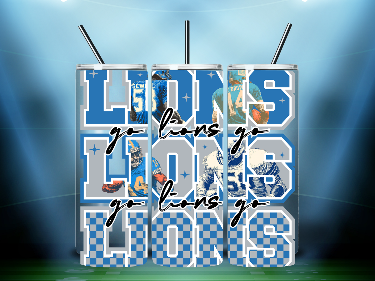 Go Lions Go Detroit Football 20oz Tumbler