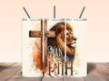Man of Faith Lion & Cross 20oz Tumbler